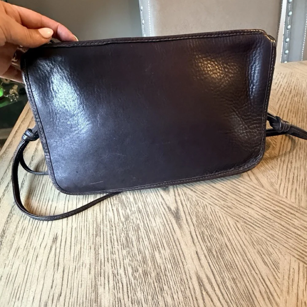 Vintage Leather Shoulder Bag/Clutch/Wristlet Brown